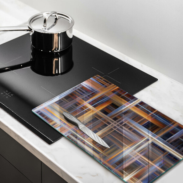 Glas Herdabdeckplatte Abstrakte Farblinien