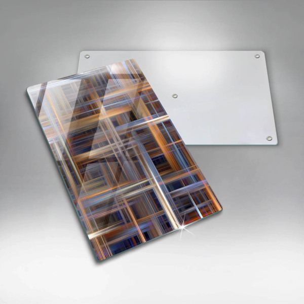 Glas Herdabdeckplatte Abstrakte Farblinien