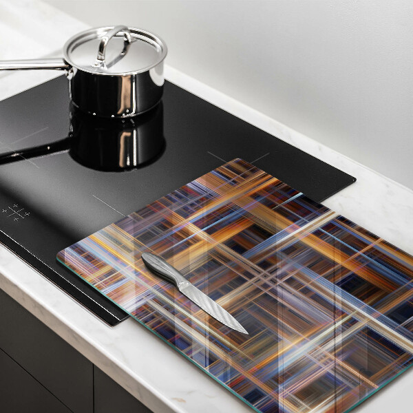 Glas Herdabdeckplatte Abstrakte Farblinien