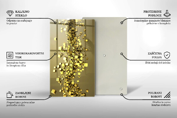 Glas Ceranfeldabdeckung Spritzschutz Abstrakte 3D-Geometrie