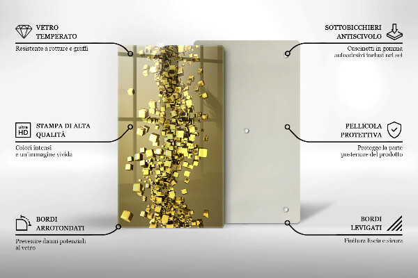 Glas Ceranfeldabdeckung Spritzschutz Abstrakte 3D-Geometrie
