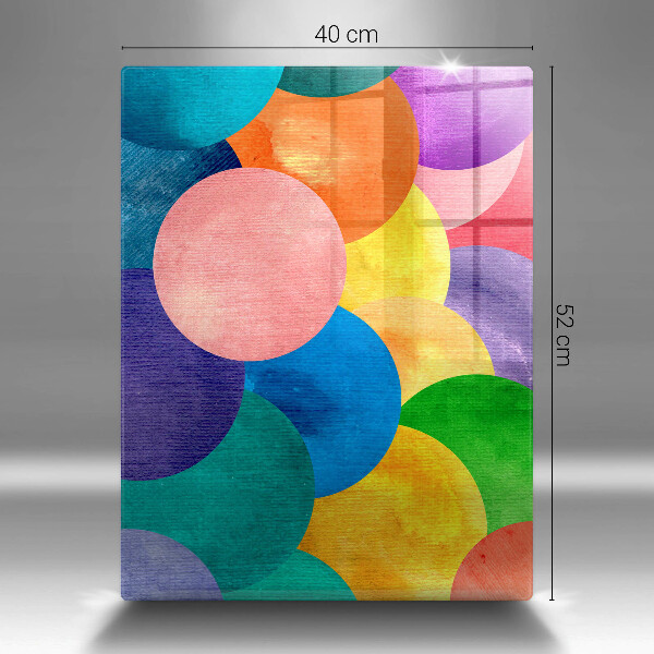 Glas Herdabdeckplatte Bunte Kreise