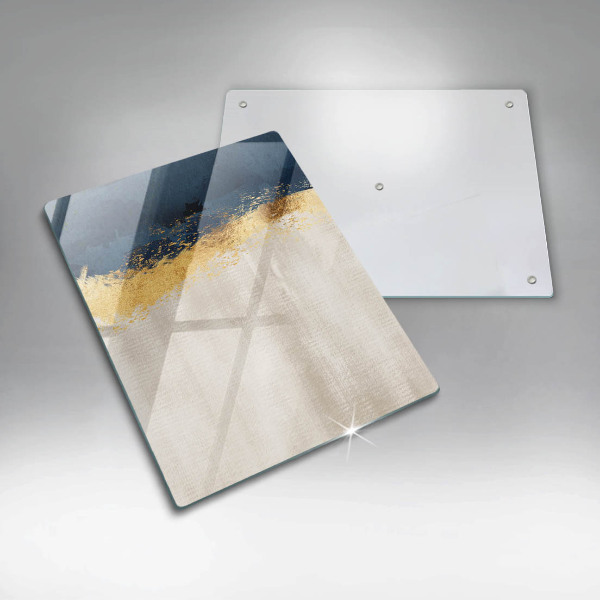 Glas Ceranfeldabdeckung Spritzschutz Goldabstraktion