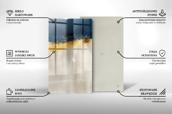 Glas Ceranfeldabdeckung Spritzschutz Goldabstraktion