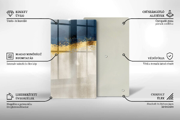 Glas Ceranfeldabdeckung Spritzschutz Goldabstraktion