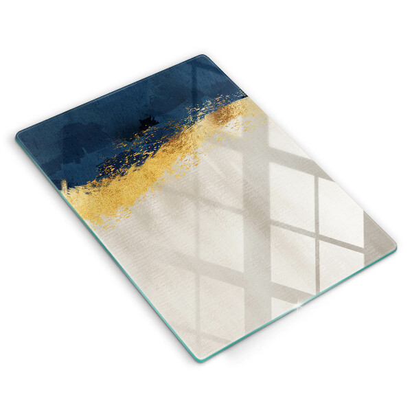 Glas Ceranfeldabdeckung Spritzschutz Goldabstraktion