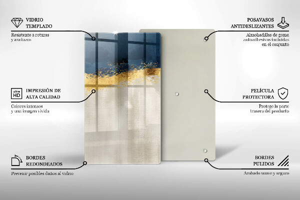 Glas Ceranfeldabdeckung Spritzschutz Goldabstraktion
