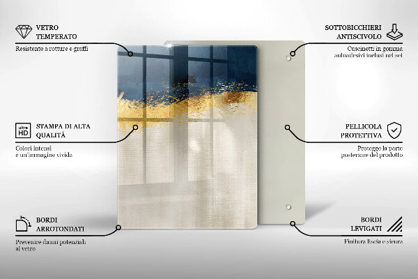 Glas Ceranfeldabdeckung Spritzschutz Goldabstraktion