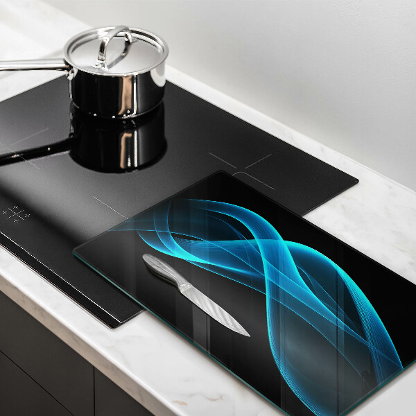 Glas Herdabdeckplatte Blaue Abstraktion