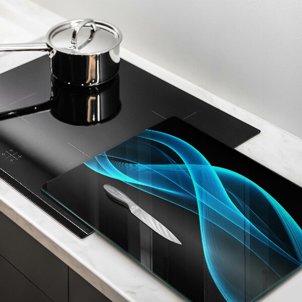Glas Herdabdeckplatte Blaue Abstraktion