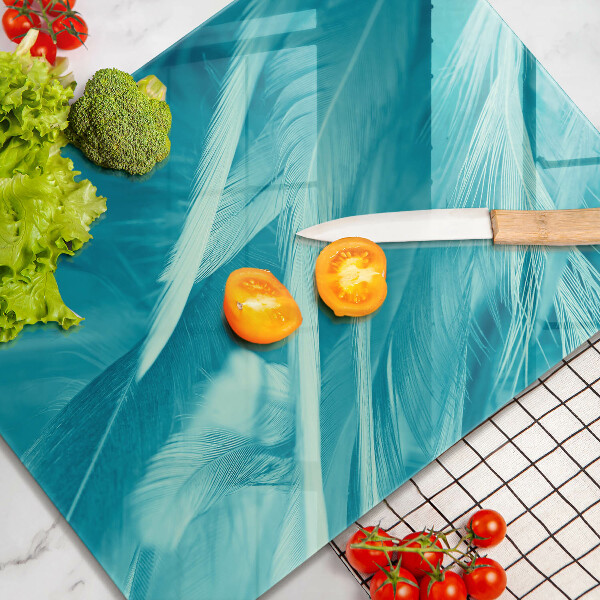 Glas Herdabdeckplatte Zarte Federn