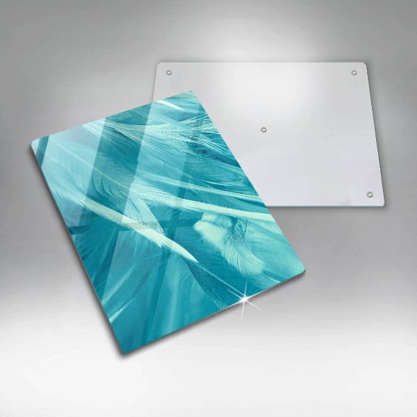 Glas Herdabdeckplatte Zarte Federn