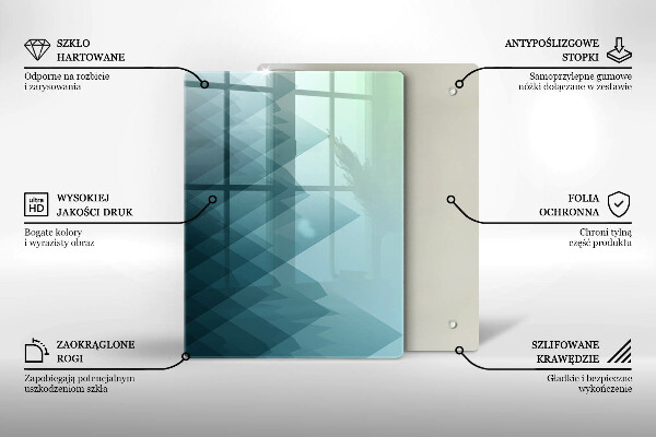 Glas Herdabdeckplatte Zarte Federn