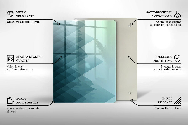 Glas Herdabdeckplatte Zarte Federn
