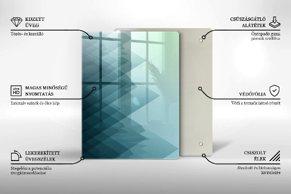 Glas Herdabdeckplatte Zarte Federn