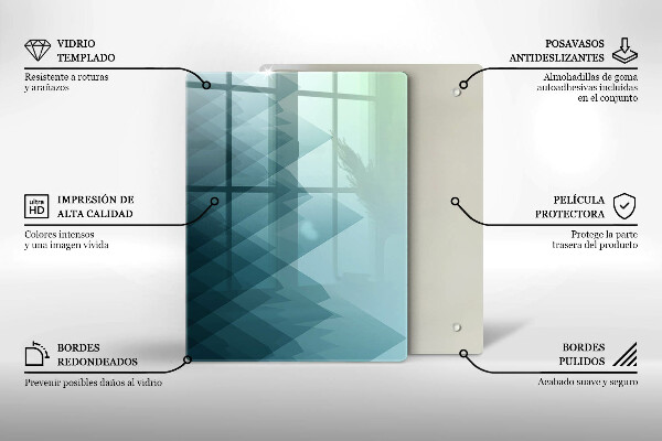 Glas Herdabdeckplatte Zarte Federn