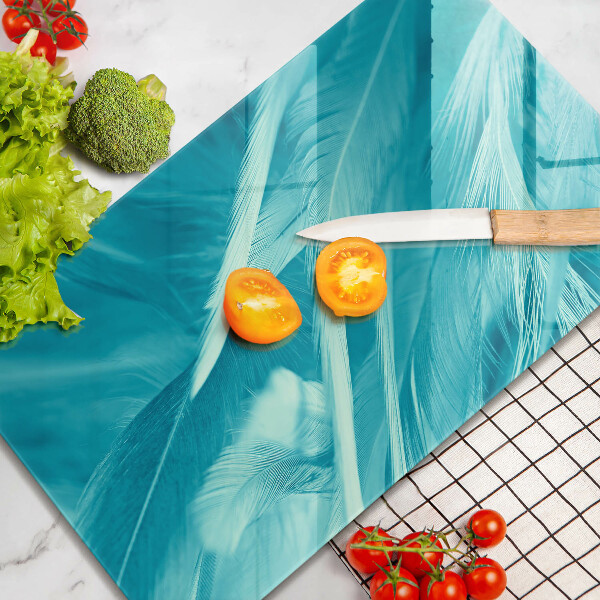 Glas Herdabdeckplatte Zarte Federn