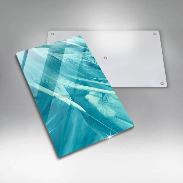Glas Herdabdeckplatte Zarte Federn