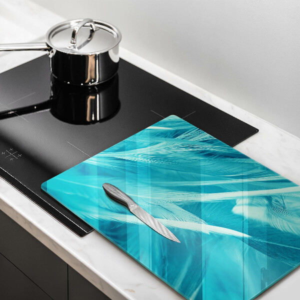 Glas Herdabdeckplatte Zarte Federn