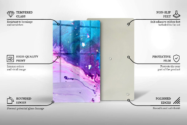 Glas Herdabdeckplatte Abstraktionstinten