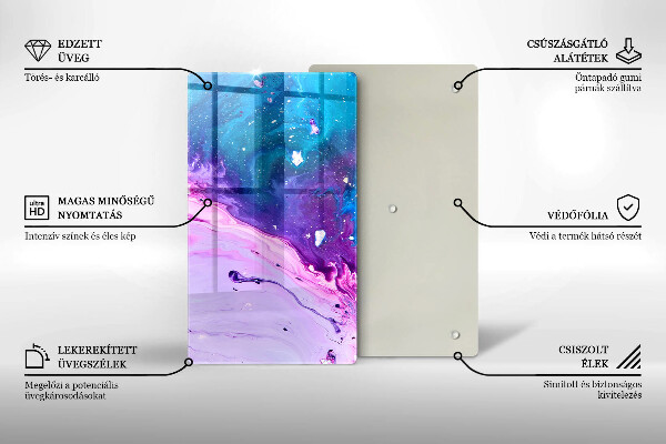 Glas Herdabdeckplatte Abstraktionstinten