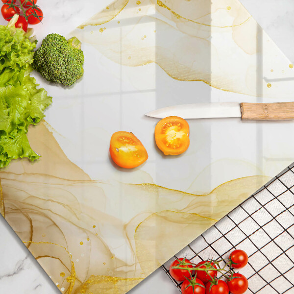 Glas Ceranfeldabdeckung Spritzschutz Goldene Abstraktion