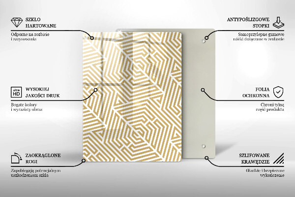 Glas Ceranfeldabdeckung Spritzschutz Goldene Abstraktion