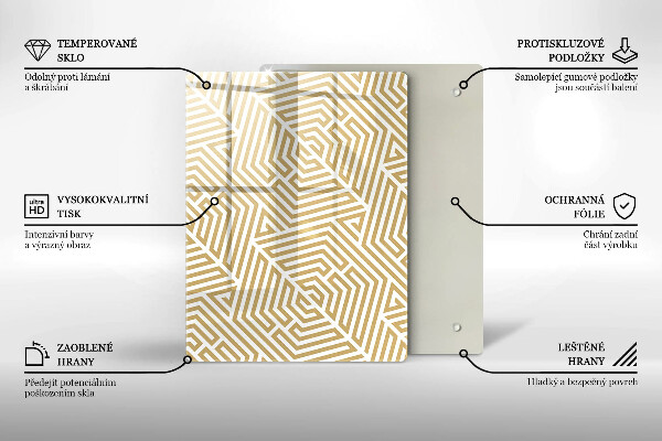 Glas Ceranfeldabdeckung Spritzschutz Goldene Abstraktion