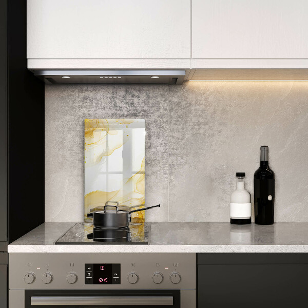 Glas Ceranfeldabdeckung Spritzschutz Goldene Abstraktion