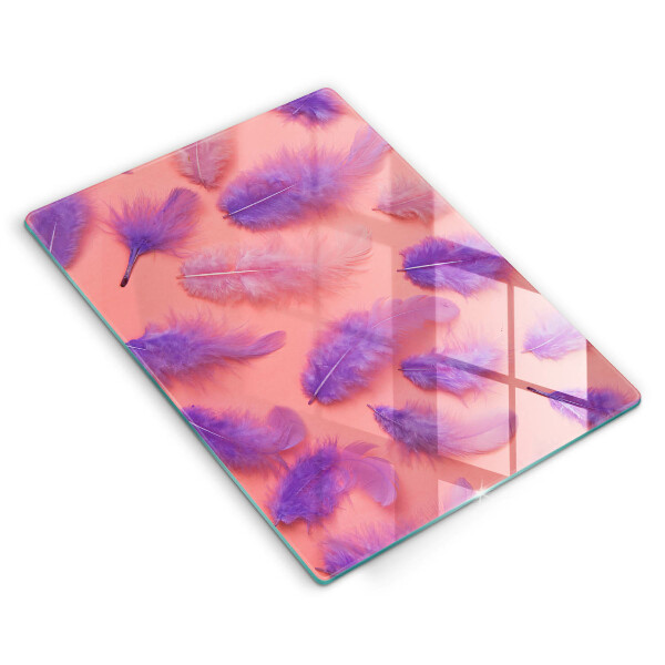 Glas Herdabdeckplatte Flauschige Federn