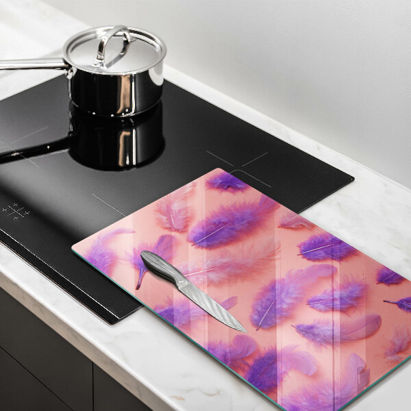 Glas Herdabdeckplatte Flauschige Federn