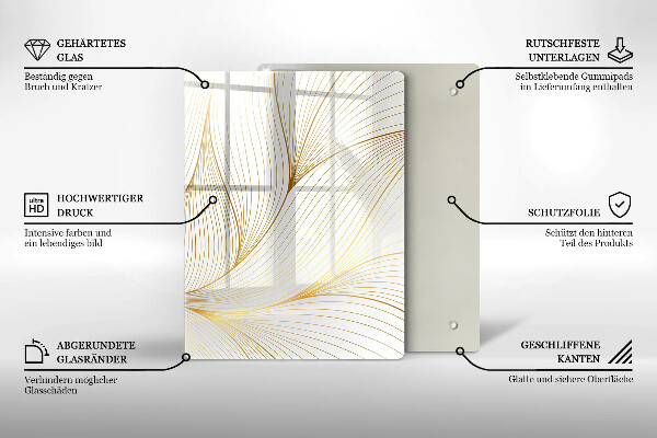Glas Ceranfeldabdeckung Spritzschutz Abstrakte 3D-Quadrate