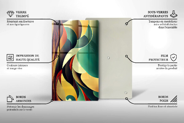 Glas Herdabdeckplatte Formabstraktion