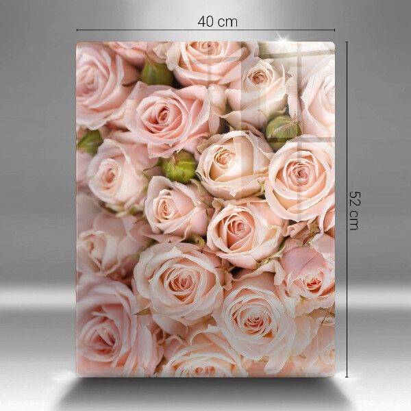 Glas Ceranfeldabdeckung Spritzschutz Strauß zarter Rosen