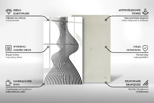 Glas Herdabdeckplatte Lineare Abstraktion