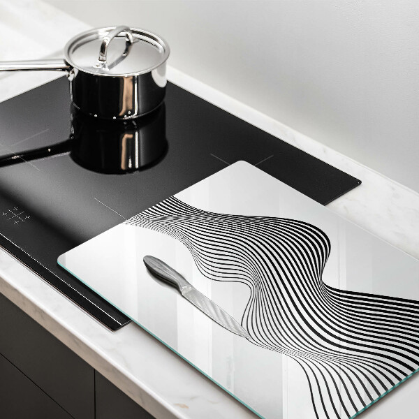 Glas Herdabdeckplatte Lineare Abstraktion