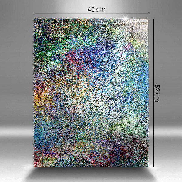 Glas Ceranfeldabdeckung Spritzschutz Bunte Linienabstraktion