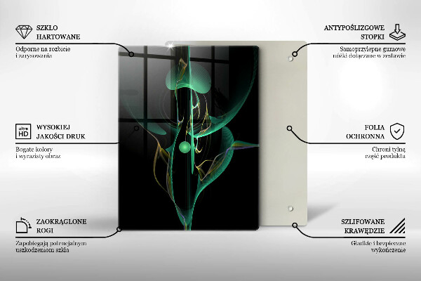 Glas Ceranfeldabdeckung Spritzschutz Bunte Linienabstraktion