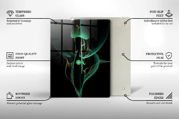 Glas Ceranfeldabdeckung Spritzschutz Bunte Linienabstraktion