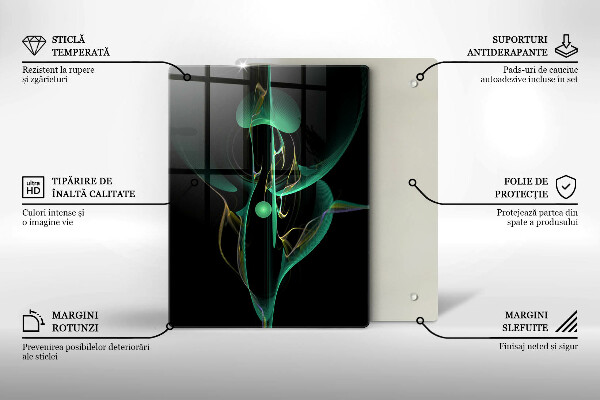 Glas Ceranfeldabdeckung Spritzschutz Bunte Linienabstraktion