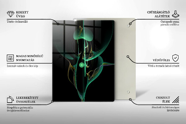Glas Ceranfeldabdeckung Spritzschutz Bunte Linienabstraktion