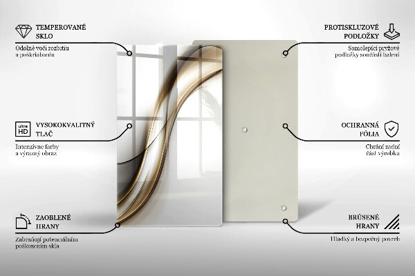 Glas Ceranfeldabdeckung Spritzschutz Weiche Linien Abstraktion