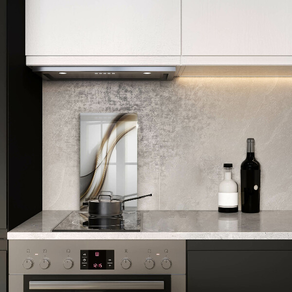 Glas Ceranfeldabdeckung Spritzschutz Weiche Linien Abstraktion