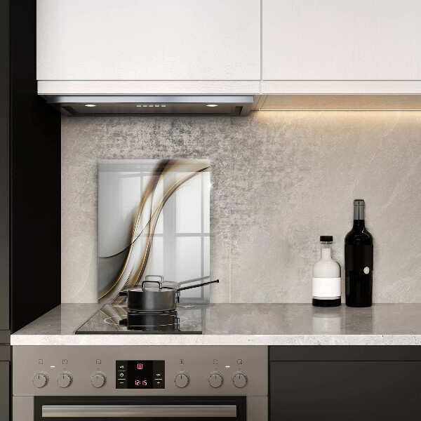 Glas Ceranfeldabdeckung Spritzschutz Weiche Linien Abstraktion