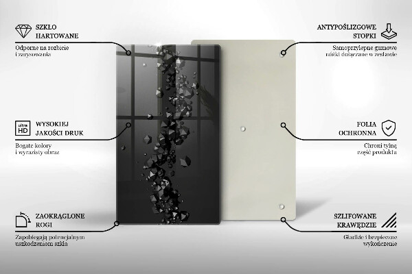 Glas Ceranfeldabdeckung Spritzschutz Abstraktion von 3D-Formen