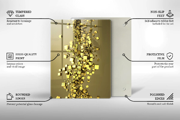 Glas Ceranfeldabdeckung Spritzschutz Abstraktion von 3D-Formen