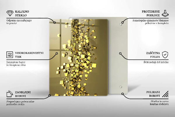 Glas Ceranfeldabdeckung Spritzschutz Abstraktion von 3D-Formen