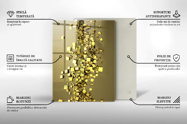 Glas Ceranfeldabdeckung Spritzschutz Abstraktion von 3D-Formen