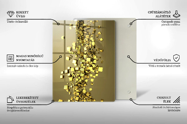 Glas Ceranfeldabdeckung Spritzschutz Abstraktion von 3D-Formen