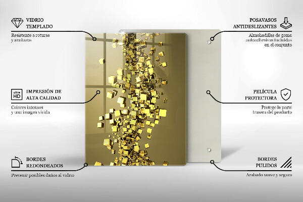 Glas Ceranfeldabdeckung Spritzschutz Abstraktion von 3D-Formen